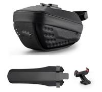 Seat Bag Motorbike Saddle Bags Tail Bag with Fender Carbon Pattern PU Hard Rear MTB Road Accessories Motor Pannier(30130050001-0.8l)