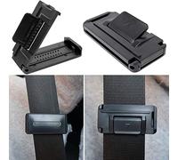 Seat Belt Adjuster Clips, Safety Seat Belt Strap, Seat Belt Stopper Regulator, Prevents the Belt from Rubbing on your Neck, up to 5.3 cm / 2.1" Belt Width, 2 Pack, Black, Relax your shoulder and neck