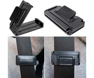 Seat Belt Adjuster Clips, Safety Seat Belt Strap, Seat Belt Stopper Regulator, Prevents the Belt from Rubbing on your Neck, up to 5.3 cm / 2.1" Belt Width, 2 Pack, Black, Relax your shoulder and neck