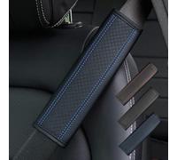 Seat Belt Cover, AUTOXBERT 1 Pcs Car SeatBelt Covers PU Leather Seat belt Strap Cover Soft and Comfortable Seatbelt Harness Pads (Blue)