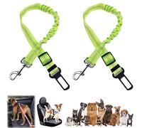 Seat Belt Leash For Car Dogs, 2pack Durability Retractable Adjustable Seatbelt Tether Harness, Heavy Duty & Elastic Vehicle Nylon Pet Safety Seat Belts For Medium Large Dogs Chewer