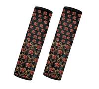 Seat Belt Pads Seatbelt Covers Seat Belt Covers 21.6x29.7cm/4 Pcs | Soft Flannel Backpack Cover Protector Multifunctional Accessories Car Seatbelt Comfort Pads Universal,Animal Black Flower