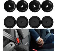 Seat Belt Stop Buttons 4 Sets, Seat-Belt Stopper Clips Snap-On System No Welding RequiredSeat Belt Stop Button Buttons Prevent Seat belt Buckle from Sliding Down The Belt（black)