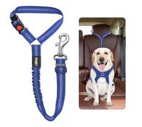 Seat Belts For Dogs Headrest Dog Car Seat Belt Adjustable Dog Car Harness Pet Seatbelt Anti Shock Elastic Puppy Restraint Strong Leash Leads For Dogs Safety (BLUE)