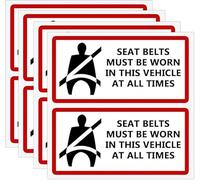 Seat Belts Must Be Worn in This Vehicle Sign Stickers,4x2 Inch,8 Pcs Per Pack