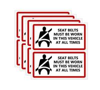 Seat Belts Must Be Worn in This Vehicle Sign Stickers,4x2 Inch,8 Pcs Per Pack