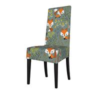 Seat Cover For Chair Flower Fox Woodland Dining Room Chair Covers Slipcovers Stretch Washable Chair Protector