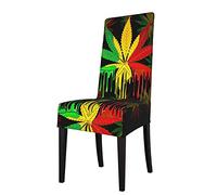 Seat Cover For Chair Marijuana Leaf Rasta Colors Dining Room Chair Covers Slipcovers Stretch Washable Chair Protector