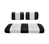 Seat Cover Replacement for Yamaha G-2/G-9 Golf Cart - Front Bench Seat - Premium Marine Vinyl -5 Panel Stitching - Staple On Installation - Two-Tone Golf Cart Seat Covers (Black & White)