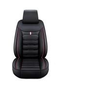 Seat Covers Auto Set Car Seat Covers PU Leather Single Front Split Bench Protector Universal Fit Most SUV Accessories Car Seat Cover(Black-Red-1PC)