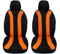 Seat Covers for Car Seats Compatible with VW T6 Transporter 2015 Driver and Passenger Seat Protector Seat Cover FB:N305 (Black/Orange)