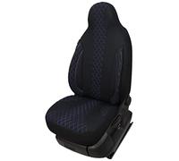 Seat Covers for Drivers and Passengers Compatible with Motorhome Pössl Weinsberg Knaus Adria Dethleffs Fendt Carthago Bürstner Eura Mobile Pilot Laika Kabe Chausson Hobby PL406 (Black/Blue)