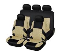 Seat Covers For LAND For ROVER Universal Car Seat Cover Polyester Fabric Set Interior Accessories Red Car Styling(Beige full set)