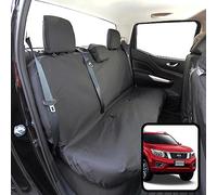 Seat Covers For Nissan Navara NP300 Double Cab 2016+ Tailored Fit Heavy Duty Waterproof Black Van Seat Covers for Rear Bench Seat 600 Denier Polyester Machine Washable