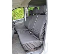Seat Covers For Toyota Proace 2013-2016+ Tailored Fit Heavy Duty Waterproof Black Van Seat Covers for Front Driver & Double Passenger Seat 600 Denier Polyester Machine Washable