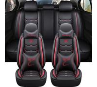 Seat Covers Set Universal Leather Car Seat Cover For Hyundai For Elantra For Skoda For Rapid For Opel For Vectra Interior Car Seat Covers Set(Red B)