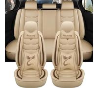 Seat Covers Set Universal Leather Car Seat Cover For Hyundai For Elantra For Skoda For Rapid For Opel For Vectra Interior Car Seat Covers Set(Beige B)