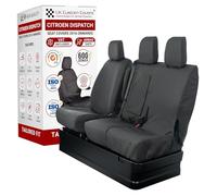 Seat Covers to fit the Citroen Dispatch 2016 Onwards Waterproof, Heavy Duty, Seat Mounted Airbag Compatible, Durable, Easy to Fit - Tailored Driver & Double Passenger Seat Covers With Tray