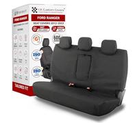Seat Covers to fit the Ford Ranger 2012-2023 Waterproof, Heavy Duty, Seat Mounted Airbag Compatible, Durable, Easy to Fit - Tailored 3 Seat Bench Seat Cover
