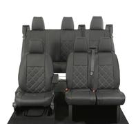Seat Covers to fit the Ford Transit Custom 2013 to 2023 | Premium Tailored Leatherette Front and Rear Seat Covers, Waterproof, Foam Backed Cushioning, Double Bentley Stitch Design, No Tray, SC889-540