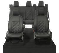 Seat Covers to fit the Ford Transit Custom 2013 to 2023 | Premium Tailored Leatherette Front and Rear Seat Covers, Waterproof, Foam Backed Cushioning, Double Bentley Stitch Design, SC887-540