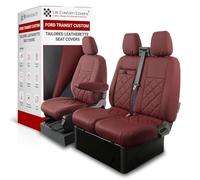 Seat Covers to fit the Ford Transit Custom 2013 to 2023 | Premium Tailored Leatherette Front Seat Covers, Waterproof, Foam Backed Cushioning, Double Bentley Stitch Design, With Pull Down Tray, SC1124