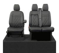 Seat Covers to fit the Ford Transit Custom 2013 to 2023 | Premium Tailored Leatherette Front Seat Covers, Waterproof, Foam Backed Cushioning, Bentley Stitch Design, With Pull Down Tray, SC1118