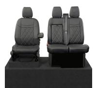 Seat Covers to fit the Ford Transit Custom 2013 to 2023 | Premium Tailored Leatherette Front Seat Covers, Waterproof, Foam Backed Cushioning, Bentley Stitch Design, Scratch Resistant, With Tray SC1118
