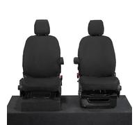 Seat Covers to fit the Ford Transit Custom 2013 to 2023 | Waterproof, Heavy Duty, Seat Mounted Airbag Compatible, Durable, Easy to Fit | Tailored Single/Single Seat Cover Set | Black