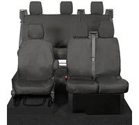 Seat Covers to fit the Ford Transit Custom 2013 to 2023 | Waterproof, Heavy Duty, Seat Mounted Airbag Compatible, Durable, Easy to Fit | Tailored 6 Seat Set Without Pull Down Tray | Black