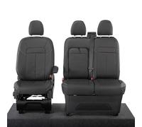 Seat Covers to fit the Ford Transit Custom 2023 Onwards | Premium Tailored Leatherette Front Seat Covers, Waterproof, Foam Backed Cushioning, Block Stitch Design, SC1275