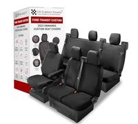 Seat Covers to fit the Ford Transit Custom 2023 Onwards | Waterproof, Heavy Duty, Seat Mounted Airbag Compatible, Durable, Easy to Fit | Tailored 6 Seat Set With Pull Down Tray