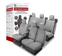 Seat Covers to fit the Ford Transit Custom 2023 Onwards | Waterproof, Heavy Duty, Seat Mounted Airbag Compatible, Durable, Easy to Fit | Tailored 6 Seat Set With Pull Down Tray