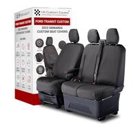 Seat Covers to fit the Ford Transit Custom 2023 Onwards | Waterproof, Heavy Duty, Seat Mounted Airbag Compatible, Durable, Easy to Fit | Tailored 3 Seat Set With Pull Down Tray