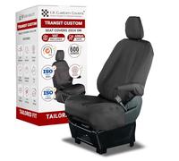 Seat Covers to fit the Ford Transit Custom 2024 On Front Set | Waterproof, Heavy Duty, Seat Mounted Airbag Compatible, Durable, Easy to Fit - Tailored Driver Seat Cover