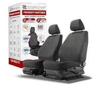Seat Covers to fit the Peugeot Partner 2018 On Waterproof, Heavy Duty, Seat Mounted Airbag Compatible, Durable, Easy to Fit - Tailored Drivers and Single Passenger Seat Cover Set