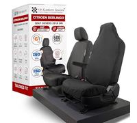 Seat Covers to fit the Peugeot Partner 2018 Onwards Waterproof, Heavy Duty, Seat Mounted Airbag Compatible, Durable, Easy to Fit - Tailored Drivers and Single Passenger Seat Cover Set