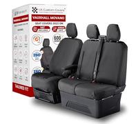 Seat Covers to fit the Vauxhall Movano 2022 Onwards Waterproof, Heavy Duty, Seat Mounted Airbag Compatible, Durable, Easy to Fit - Tailored Drivers and Double Passenger Seat Covers With Tray