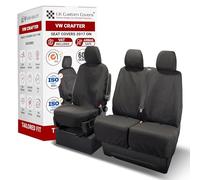 Seat Covers to fit the VW Crafter 2017 Onwards Waterproof, Heavy Duty, Seat Mounted Airbag Compatible, Durable, Easy to Fit - Tailored Drivers and Double Passenger Seat Cover No Seat Storage