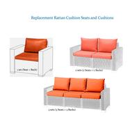 (Seat+Cushion 4 Sets) Replacement Rattan Cushion Pads Orange Keter Will Fit Allibert California Garden Patio Furniture