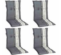 Seat Cushion Chair Cushion Furniture Pad Set 4 X Garden Grey Cotton Polyester