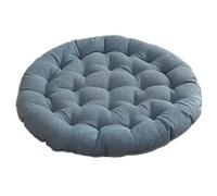 Seat cushion, Large Round Linen|Pearl Cotton Filling Soft Comfortable Sitting Cushion|All-Season Relaxation Meditation(Blue,55cm(21.6in))