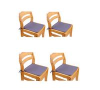 Seat Cushion Non Slip Tie-On Seat Pad Garden Patio Kitchen Dining 38cmx38cm,4cs (grey)