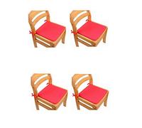 Seat Cushion Non Slip Tie-On Seat Pad Garden Patio Kitchen Dining,(40cm)4cs (red)