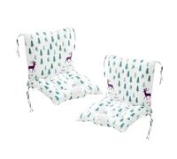 (seat cushion only) Comfortable Chair Cushions with Back Support - Pack of 2 Low-Back Cushions with Straps for Home Garden Chairs & Benches - Enhance Seating Comfort & Style