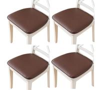 （Seat cushion only） Dining Chair Cushions Set of 1/2/4 Non-Slip U-Shaped Faux Leather Seat Pads for Kitchen & Dining Room Coffee Color Comfortable & Stylish Chair Cushions