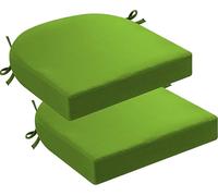 （Seat cushion only） Set of 2/4 Outdoor Chair Cushions - 5cm Thick Waterproof Seat Pads with Ties - U-Shaped Garden Furniture Cushion (16.2pcs: 50x50x5cm/20x20x2in)