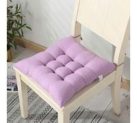 （Seat cushion only） Set of 2/4 Soft Square Chair Cushions 40x40 cm with Ties Comfortable Dining Room Kitchen Living Room Patio Garden Indoor & Outdoor Use Purple