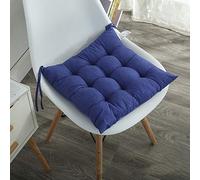 （Seat cushion only） Set of 2/4 Soft Square Chair Cushions 40x40 cm with Ties Comfortable Dining Room Kitchen Garden Patio Indoor & Outdoor Use Blue Color