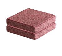 （Seat cushion only） Set of 2 Non-Slip Chair Cushions 5/8" Thick Foam for Indoor/Outdoor Use Perfect for Garden Patio Kitchen 45x45x8cm Wine Red Color - Comfortable & Stylish